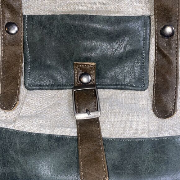 new The Barrel Shack Handcrafted “The Adrianna” Bag Tote Backpack Boho Linen - Picture 2 of 10